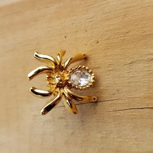 Vintage Avon gold & crystal spider 1 earring
